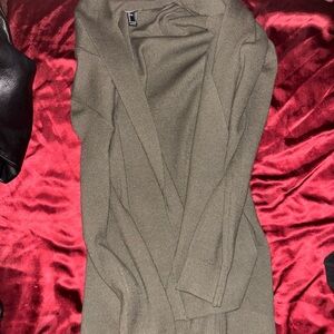 Olive Green Open Front Cardigan